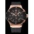 Hublot Big Bang King Black Strap Gold Dial Watch Replica