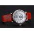 IWC Portofino Day And Night White Dial Stainless Steel Case Red Leather Strap