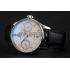 Replica Swiss IWC Portuguese White Dial Rose Gold Numerals Silver Case Black Leather Bracelet 1453910