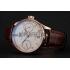 Swiss IWC Portuguese White Dial Gold Numerals Gold Case Brown Leather Bracelet 1453916