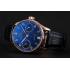 Swiss IWC Portuguese Blue Dial Gold Case Blue Leather Bracelet 1453919 Replica