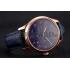 Replica Swiss IWC Portugieser Power Reserve Blue Dial Rose Gold Case Blue Leather Strap