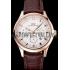 Swiss IWC Portugieser Perpetual Calendar White Dial Rose Gold Case Brown Leather Strap