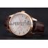 Swiss IWC Portugieser Perpetual Calendar White Dial Rose Gold Case Brown Leather Strap