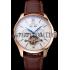 IWC Portofino Tourbillon White Dial Blue Markings Rose Gold Case Brown Leather Strap