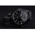 Replica IWC Mark XVll Black Dial Black Stainless Steel Case Black Leather Strap