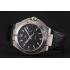 Replica Swiss IWC Big Ingenieur 7-Day Power Reserve Black Dial Silver Case Black Leather Bracelet 1453925