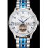 IWC Portugieser Tourbillon White Dial Blue Numerals Stainless Steel Case Two Tone Blue Steel Numerals