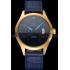 IWC Mark XVll Blue Dial Gold Stainless Steel Case Blue Leather Strap Replica