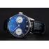 Replica Swiss IWC Portuguese Black Dial White Subdials Silver Case Black Leather Bracelet 1453904