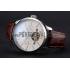 IWC Portofino Tourbillon White Dial Stainless Steel Case Brown Leather Strap