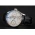 Swiss IWC Portuguese White Dial Gold Numerals Silver Case Black Leather Bracelet 1453908