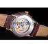 Jaeger Lecoultre Master Gold Bezel Brown Leather Band  621611