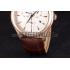 Jaeger Lecoultre Master Gold Bezel Brown Leather Band  621611