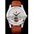 Jaeger Le Coultre Master Control Tourbillon White Dial Brown Leather Strap