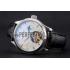 Replica Jaeger LeCoultre Master Moonphase Tourbillon White Dial Stainless Steel Case Black Leather Strap