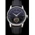 Jaeger-LeCoultre Master Flying Tourbillon Black Dial Stainless Steel Case Black Leather Strap  622777