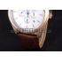 Jaeger Lecoultre Master Chronograph Gold Bezel Brown Leather Band  621610