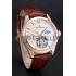 Jaeger LeCoultre Master Moonphase Tourbillon White Dial Rose Gold Case Brown Leather Strap