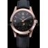 Jaeger LeCoultre Master Black Dial Black Leather Band Stainless Steel Bezel  622081