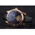 Cheap Jaeger LeCoultre Master Moonphase Tourbillon Black Dial Rose Gold Case Black Leather Strap