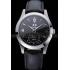 Jaeger LeCoultre Master Black Dial Black Leather Band Stainless Steel Bezel  622079 Replica