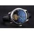 Jaeger LeCoultre Master Moonphase Tourbillon Black Dial Stainless Steel Case Black Leather Strap Replica