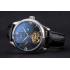 Jaeger LeCoultre Master Moonphase Tourbillon Black Dial Stainless Steel Case Black Leather Strap Replica