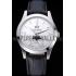 Jaeger LeCoultre Rendez-Vous Night And Day White Dial Black Leather Bracelet 622082