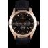 Jaeger Lecoultre Master Chronograph Gold Bezel Black Leather Band  621619 Replica