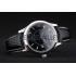 Jaeger Le Coultre Swiss Master Control Stainless Steel Bezel Black Leather Strap 7593