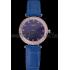 Replica Longines La Grande Classique Blue Round Dial Diamond Case Diamond Numerals Blue Leather Band  622386