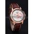 Longines Column Wheel White Dial Gold Case Brown Leather Strap Replica