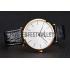 Cheap Swiss Longines Grande Classique White Dial Gold Case Black Leather Strap