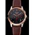 Longines Column Wheel Black Dial Two Tone Case Brown Leather Strap