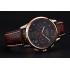 Longines Column Wheel Black Dial Two Tone Case Brown Leather Strap