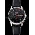 Longines Column Wheel Black Dial Silver Stainless Steel Case Black Leather Strap