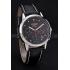 Longines Column Wheel Black Dial Silver Stainless Steel Case Black Leather Strap