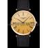 Swiss Longines Grande Classique Gold Dial Roman Numerals Gold Case Black Leather Strap