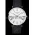 Swiss Longines Grande Classique White Dial Roman Numerals Stainless Steel Case Black Leather Strap