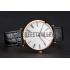 Swiss Longines Grande Classique White Dial Roman Numerals Gold Case Black Leather Strap