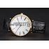 Swiss Longines Grande Classique White Dial Roman Numerals Gold Case Black Leather Strap