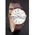 Swiss Longines Grande Classique White Dial Roman Numerals Gold Case Brown Leather Strap Replica