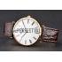 Swiss Longines Grande Classique White Dial Roman Numerals Gold Case Brown Leather Strap Replica