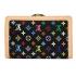 Louis Vuitton Monogram Multicolore M92988 Black Cow Leather Wallet Replica