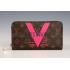 Louis Vuitton Monogram V Motif Zippy Wallet Rose Pink Replica