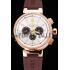 Louis Vuitton Tambour LV277 Chronograph White Dial Rose Gold Case Brown Rubber Strap