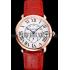 Cartier Ronde Louis Cartier White Dial Gold Case Red Leather Strap