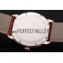 Cartier Ronde Louis Cartier White Dial Gold Case Red Leather Strap