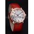 Cartier Ronde Louis Cartier White Dial Gold Case Red Leather Strap